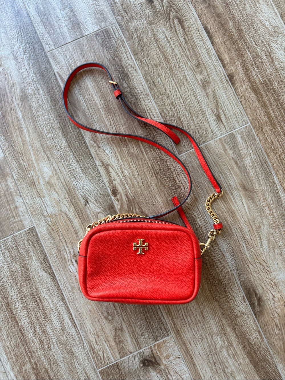 Red Tory Burch Pebbled Crossbody